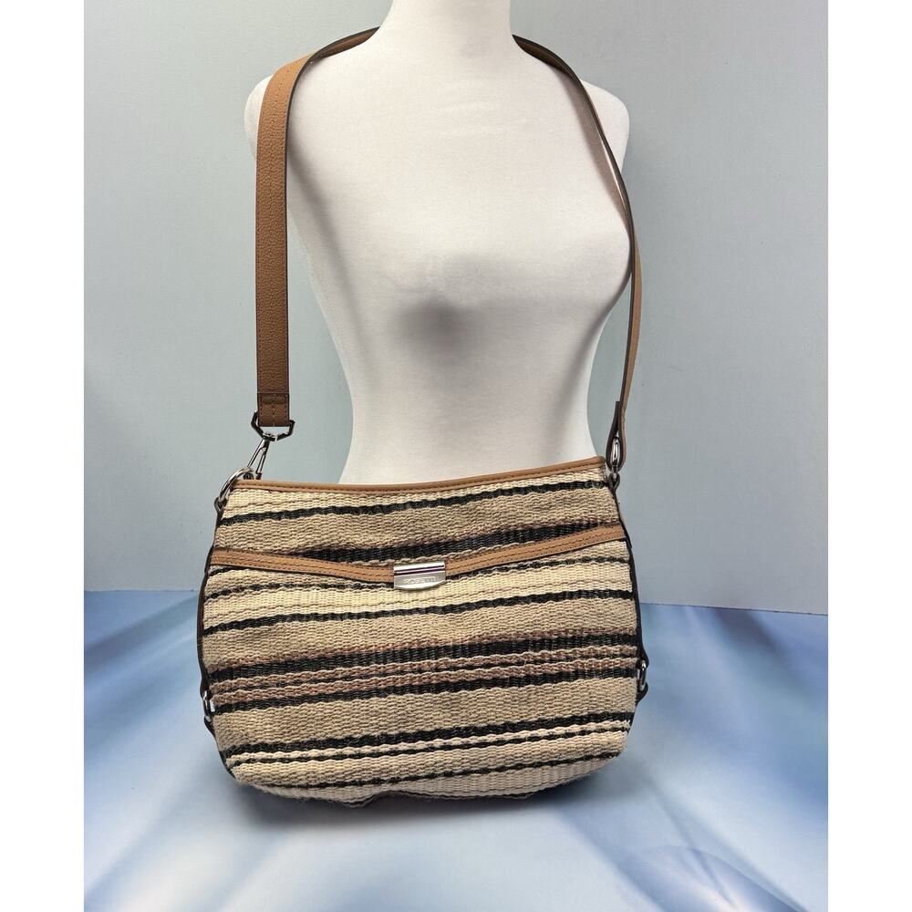 Rosetti Crossbody Womens Handbag Purse Adjustable Woven Brown Earth Tones New